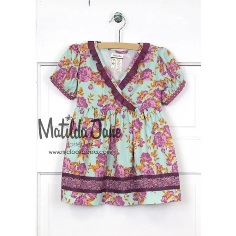 NEW Matilda Jane girls 12 shirt Secret Fields Lilac bouquet wrap top purple aqua